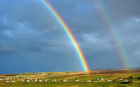 Double rainbow over isle of Skye
