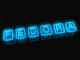 GRUB splashscreen Fedora blue neon 