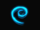 DEBIAN blue neon logo 01-02-03