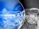 PCLinuxOS - Orbital Glass Blue Wallpaper